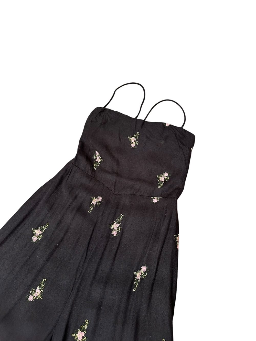 House of Harlow 1960 x Revolve Natalie Black Wide-Leg Jumpsuit Floral Embroidery - Picture 5 of 16